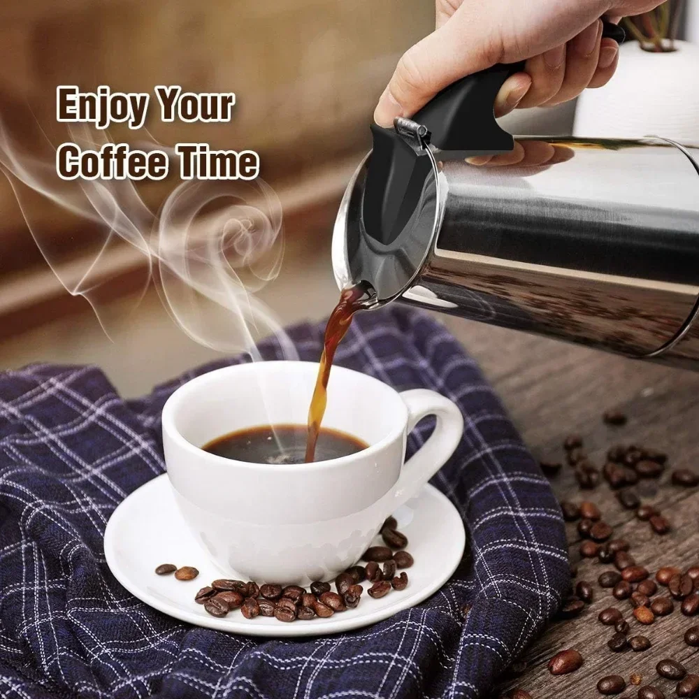 Coffee maker Moka Pot 2/4/6 Cups Stainless Steel Fit Induction Cookers