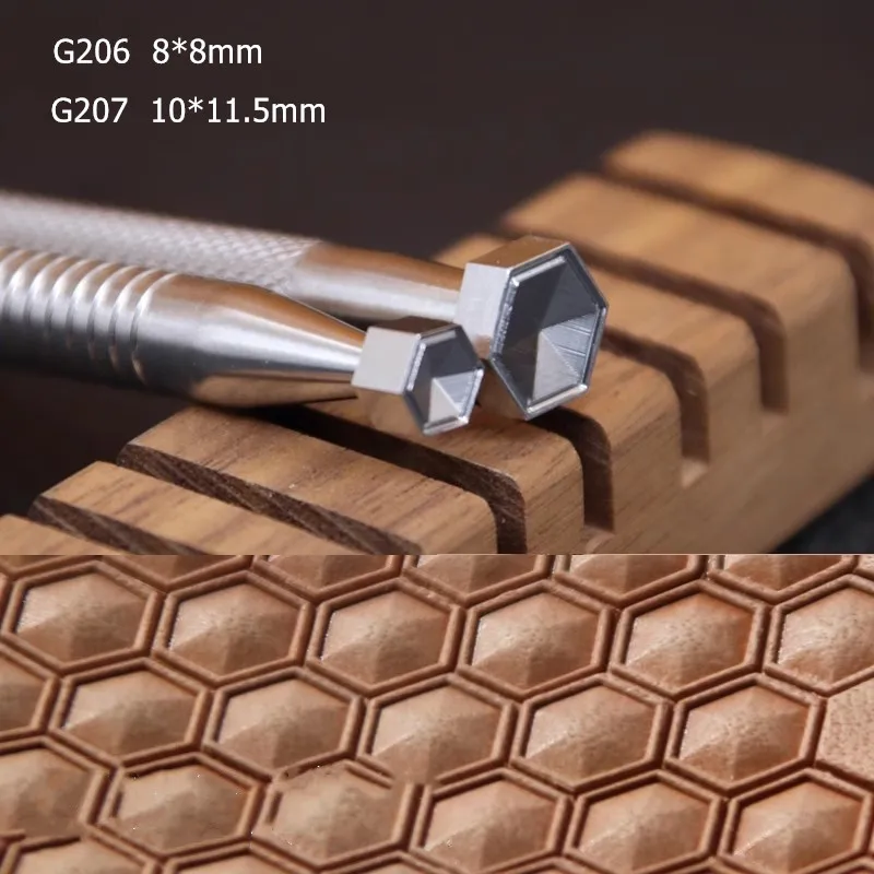 Honeycomb Pattern Leather Carving Printing Tool 304 Stainless Steel DIY Handmade Leather Art Printing Metal Punching Machine
