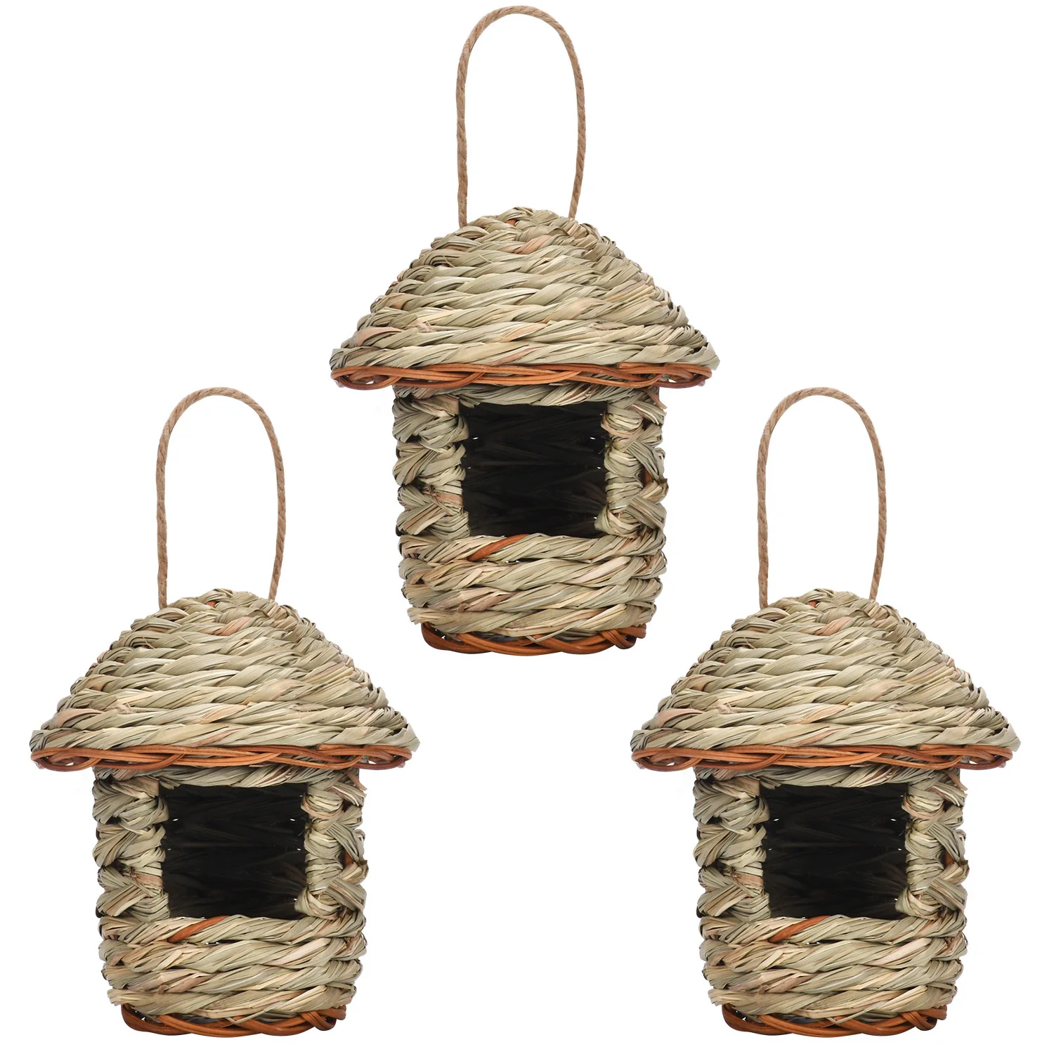 Title 11, Handwoven Straw Bird Nest Parrot Hatching Outdo...