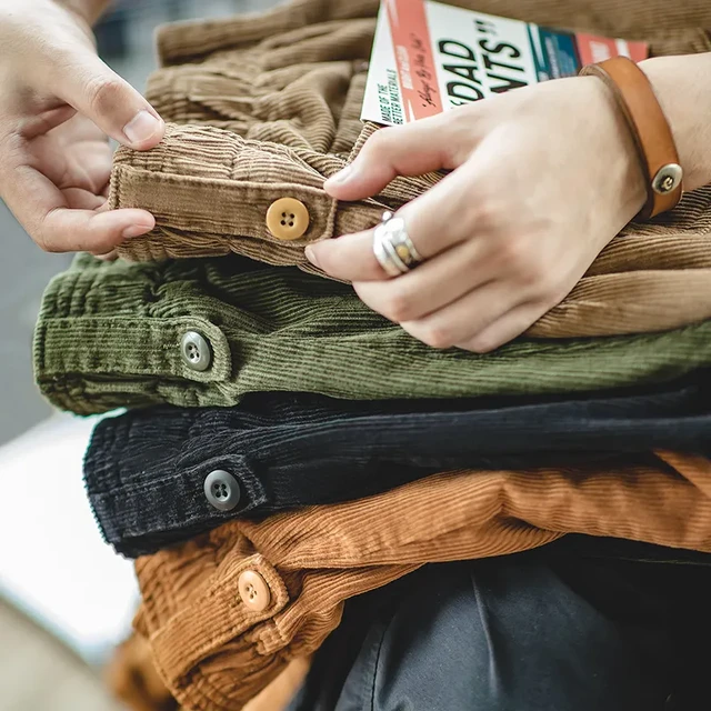 Pantalones de pana holgados para hombre, pantalón informal de