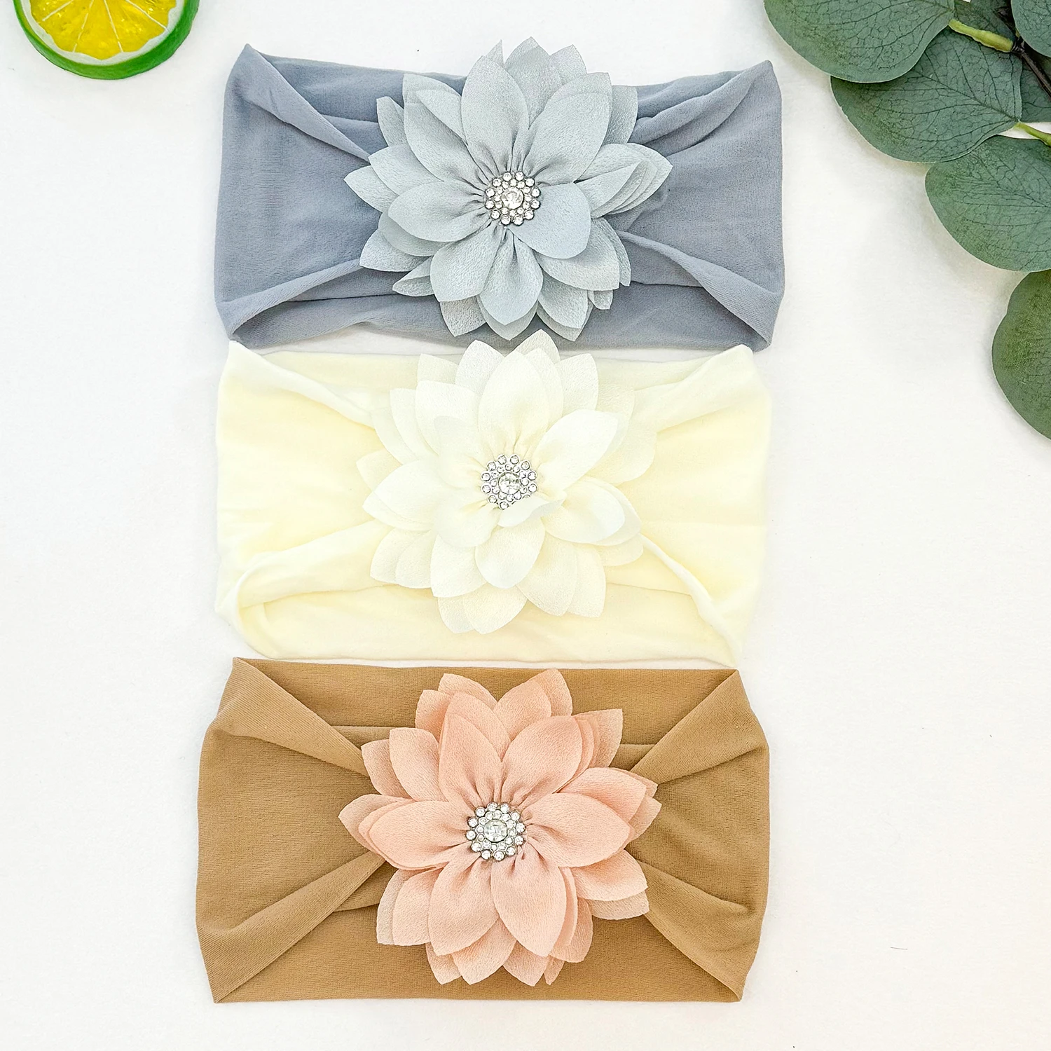 3PCS Baby Headbands Elastic Soft Newborn Floral Headbands for Baby Girl Children Turban Infant Flower Headband Hair Accessories 5