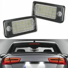 

2PCS Led Car License Plate Light With 18 LED Light Source For Audi A3 A4 A6 A8 B6 B7 Q7 S3 S4 S6 Rear Lights Number Plate Lamp