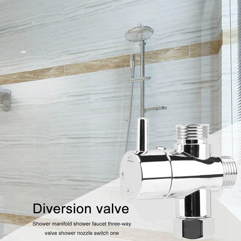 1-5Pcs Diversion Valve Tap Anti-scratch Shower Head Diverter Valve Corrosion Resistant 3-Way Shower Arm Diverter Bathroom Parts