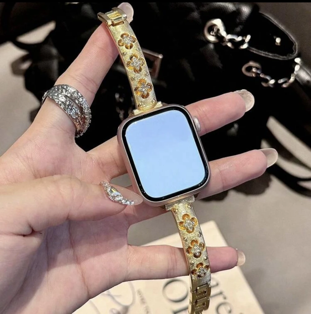 Elegant Gold Stainless Steel Bracelet Link Watch Band Strap