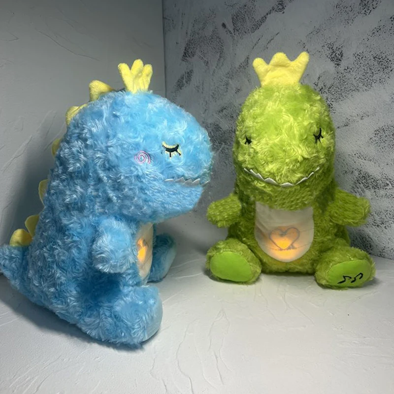 Breathing Dinosaur Toy Baby Soothing Dinosaur Plush Doll Baby Kids Soothing Music Sleeping Companion Sound And Light Doll