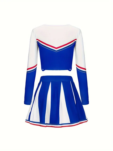 Costume Cheerleader Bambina - Set Con Crop Top, Minigonna E Pompon, Per Carnevale O Sport - Foto 5