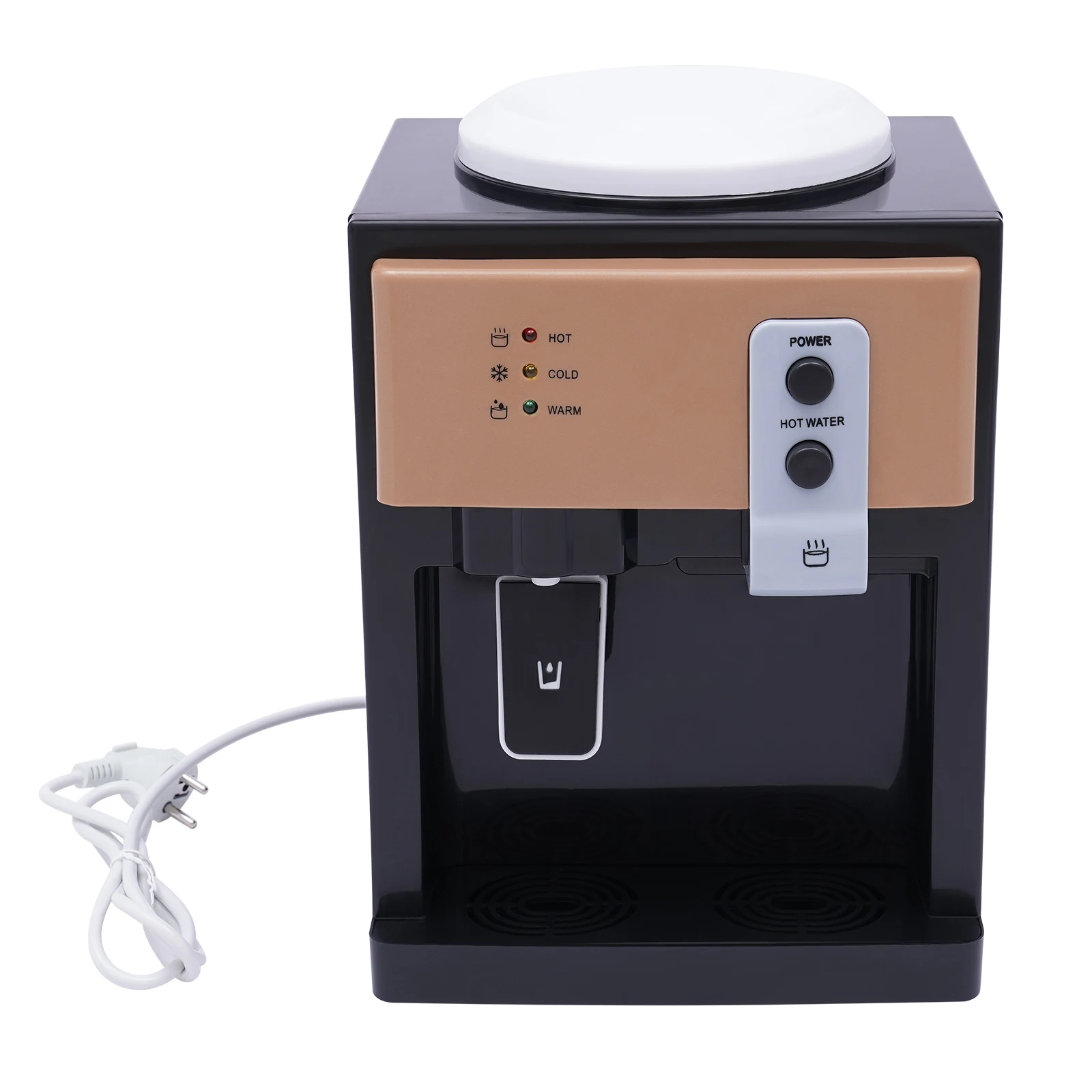 Hot and Cold Water Dispenser Fast Cooling Heating Compact Desktop Water Cooler with Push Button for Home Office Use 3.5-18.9L
