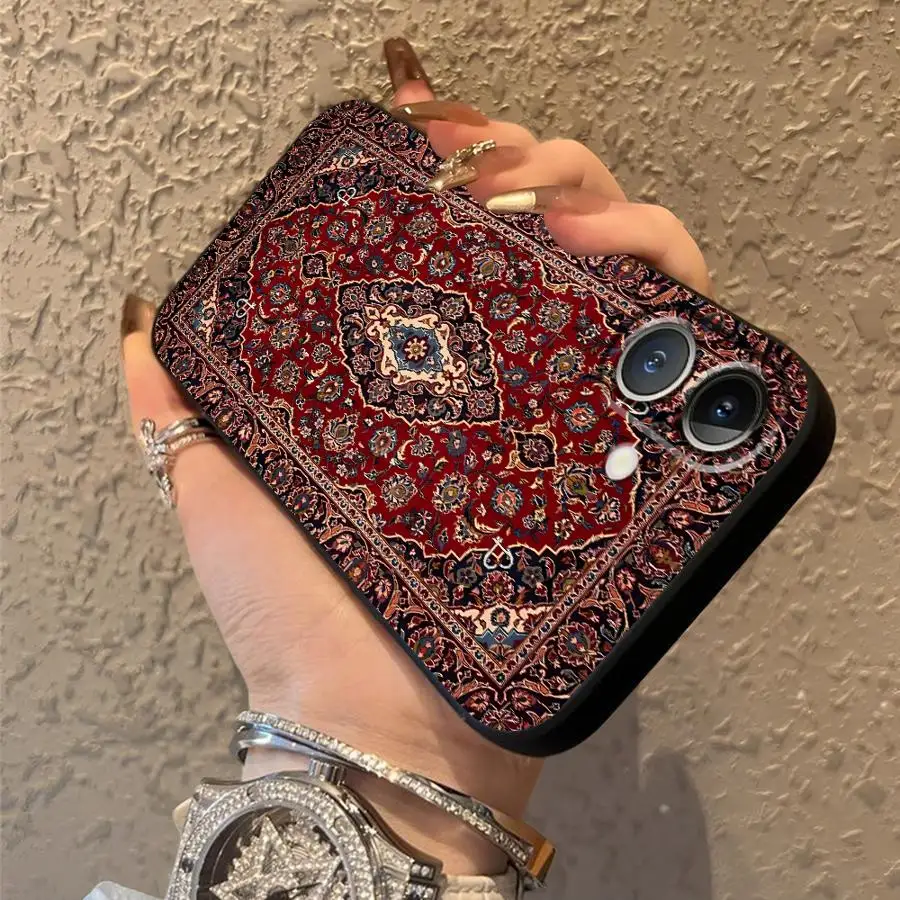 Black Soft Phone Cover with Retro Ethnic Totem Pattern
