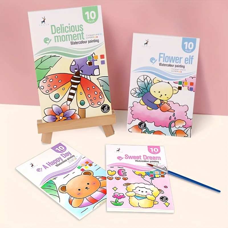 Watercolor Painting Book with 1 Book 1 pen Water Powder Graffiti Drawing Self-contained Paint Picture Coloring Painting Paper - 4