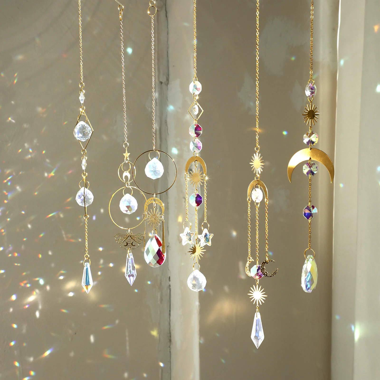 8 Acchiappasole In Cristallo, Cristalli Decorazione Per Finestra Da Appendere, Arcobaleno, Acchiappasole Da Giardino, Decorazione Per Casa, Ufficio, Finestra, Giardino