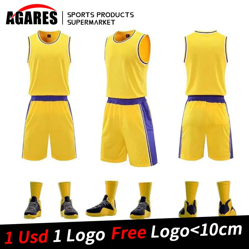 Quick dry Men College Basketball Jerseys Uniforms Sport Kit Clothing