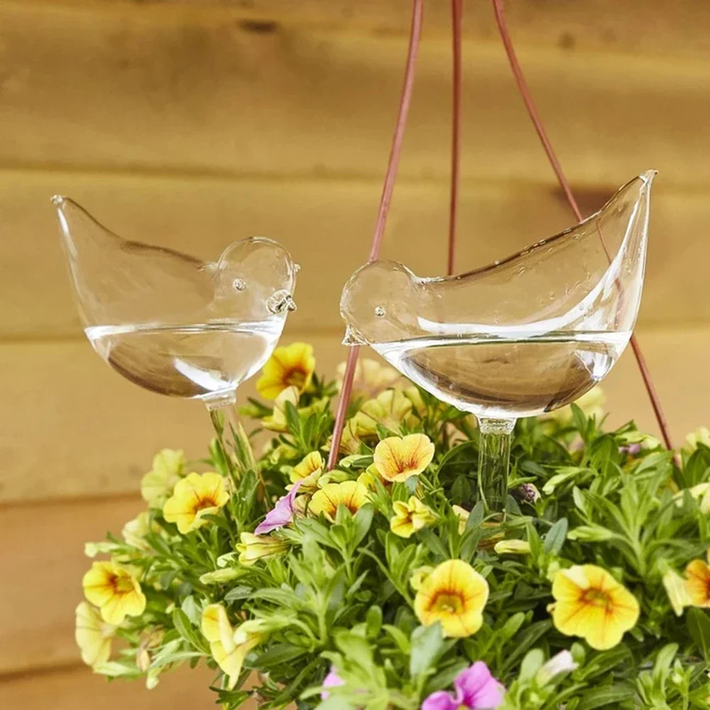 Automatic Flower Watering Device Plant Waterer Self Watering Globes Bird Shape Hand Blown ClearPlastic Aqua Bulbs self watering globes automatic watering device
