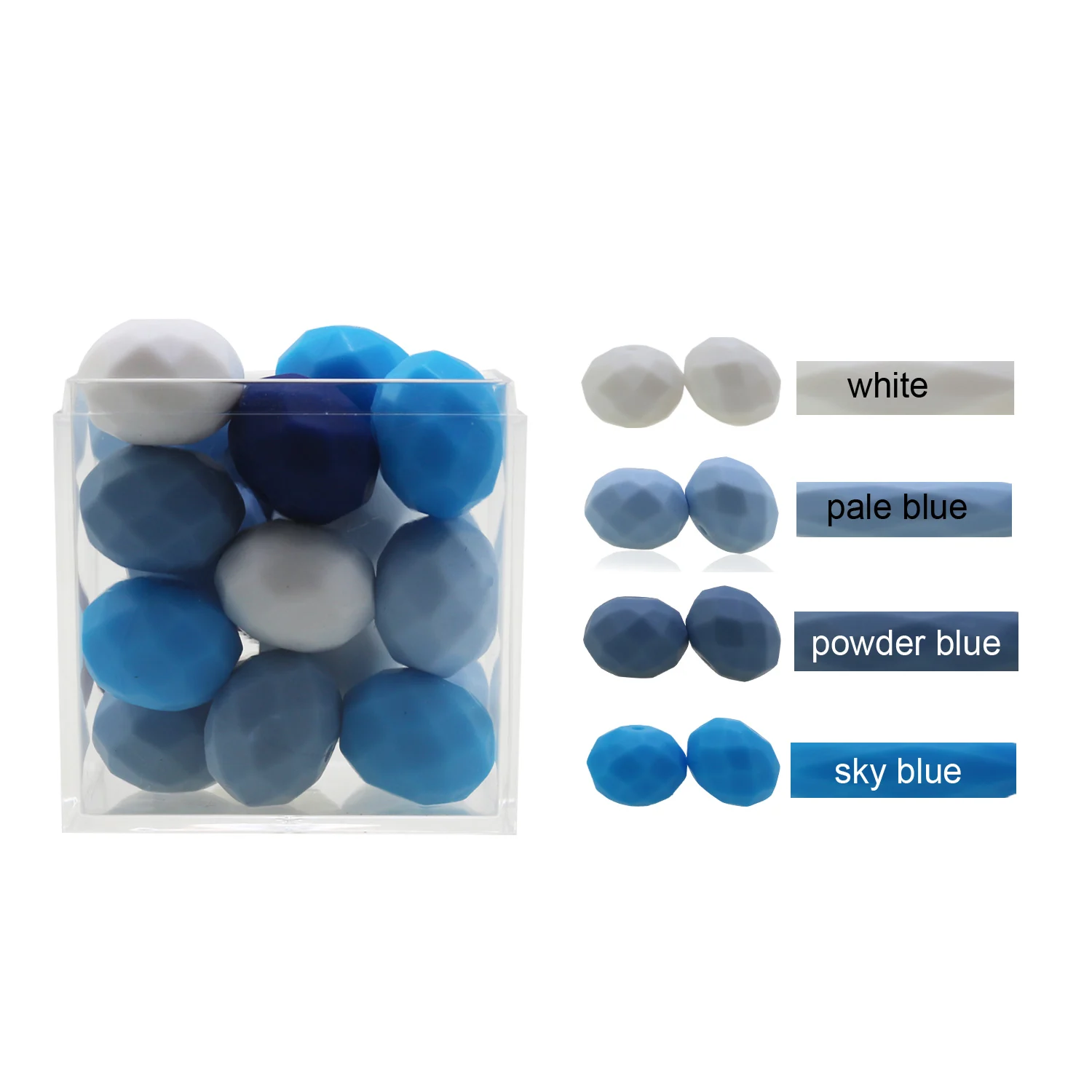 Abacus – lot de perles hexagonales en Silicone de 20mm, 10 pièces/lot, perles à mâcher colorées pour bébé, en vrac, chaîne de sucette, Bracelet sans BPA