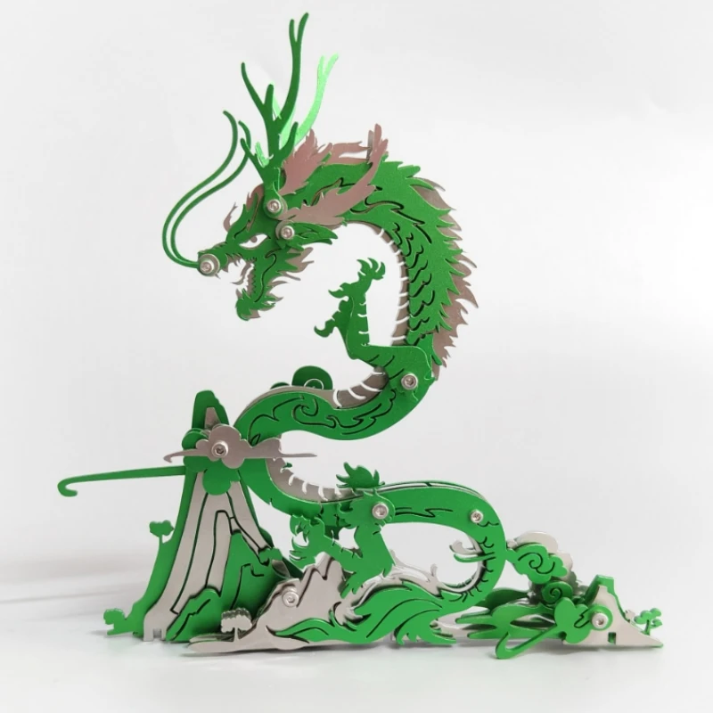 3d-puzzle-green-dragon-metal-model-kits-ancient-divine-beasts-diy-mechanical-assembly-toy-for-kids-adults-gift--90pcs