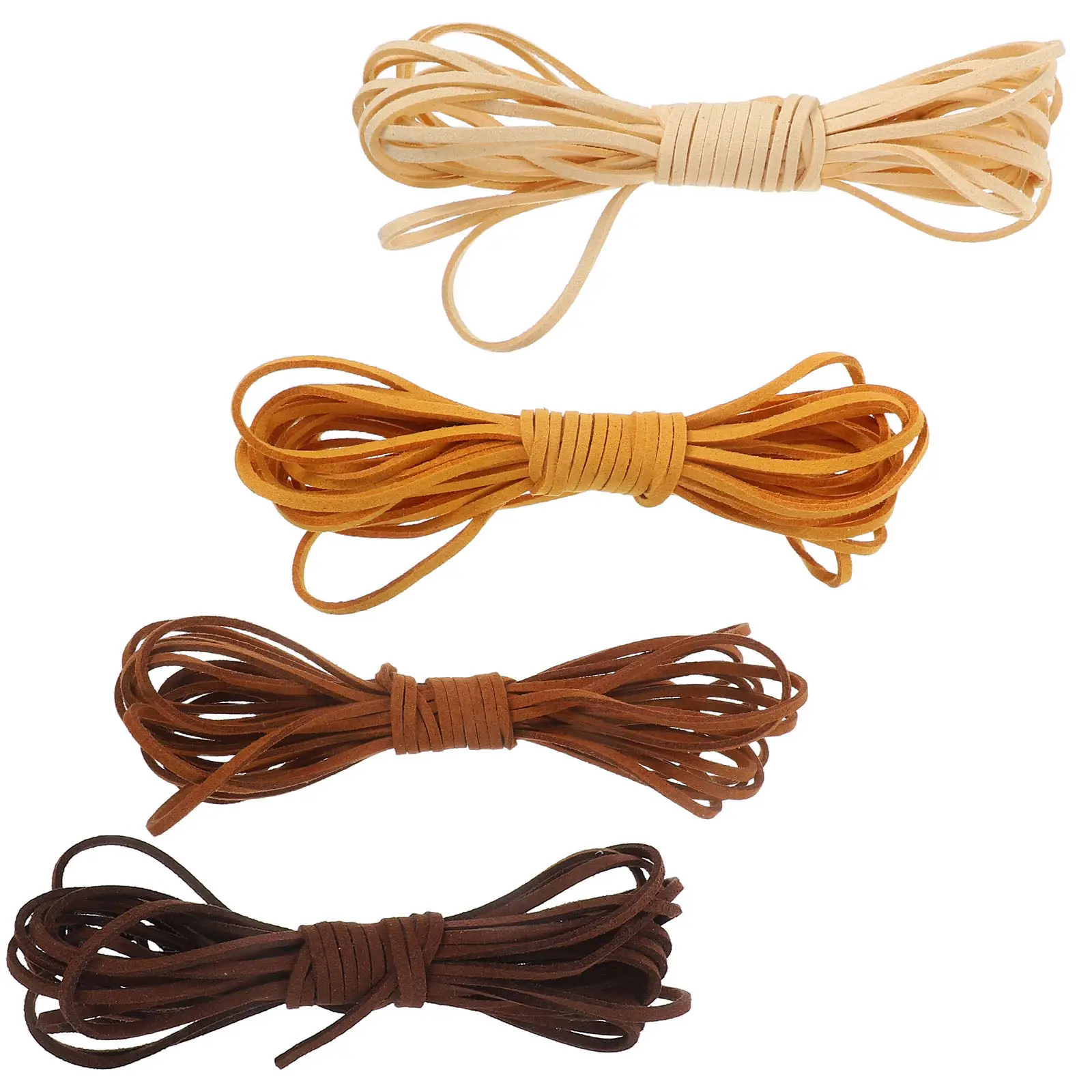 4롤 브라운 인조 스웨이드 코드 목걸이 줄, 쥬얼리 제작 DIY 공예 팔찌 키체인 펜던트 로프 빈티지 꼬임끈