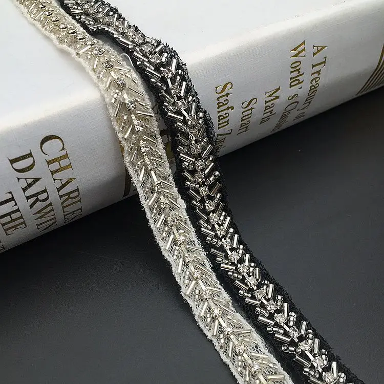 

5,5 ярдов кружева с бисером, аксессуары для шитья, отделка для одежды, воротника, манжеты, рукоделие, аппликация для рукоделия