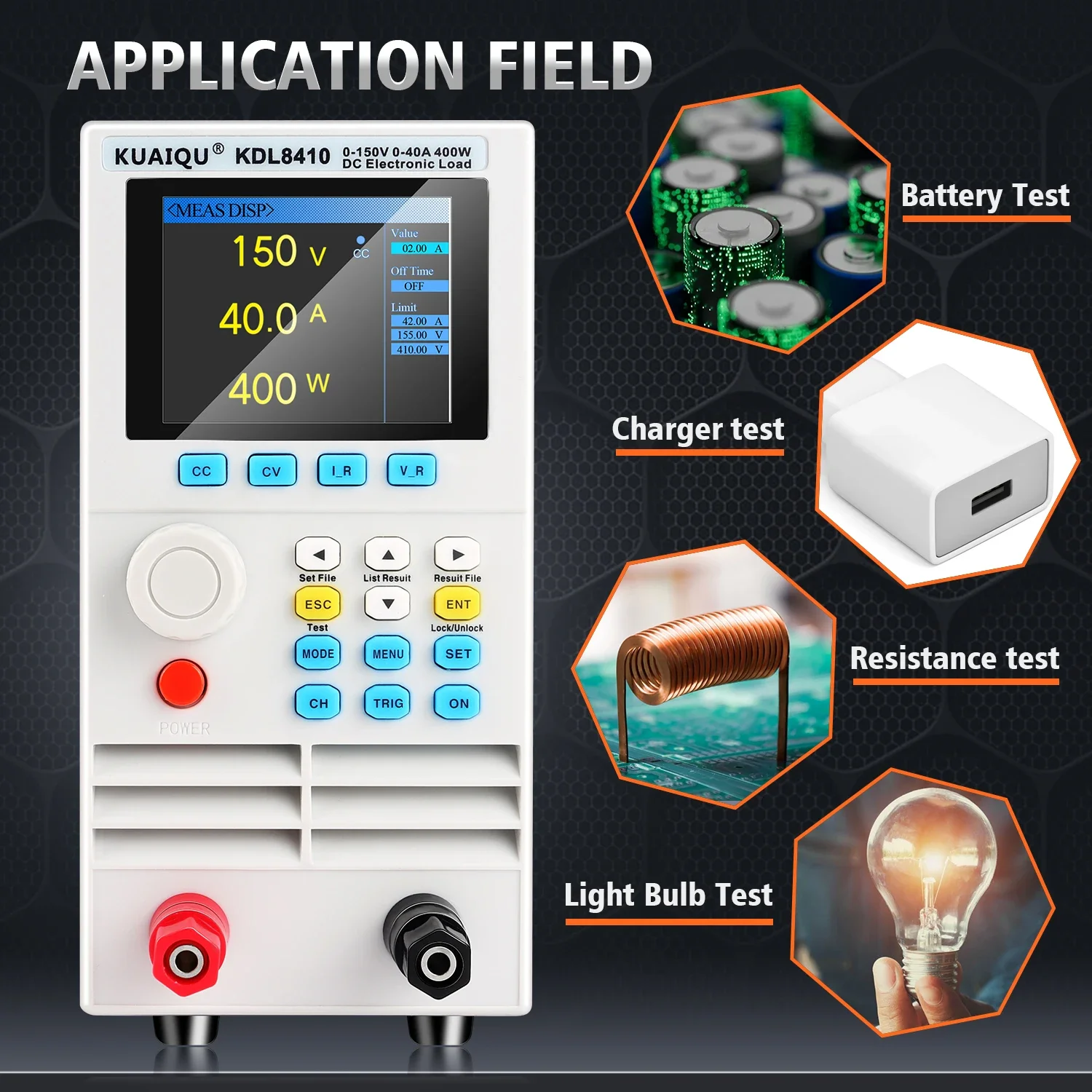 

Programmable DC Battery Capacity Tester Aging Instrument Electronic Load Screen Adjustable Regulated Laboratory Power Supply
