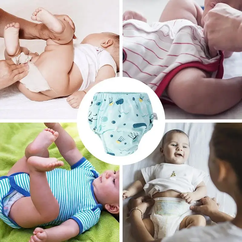 Potty Training Underwear 6-Layers Breathable Cotton Toddler Potty Training Underwear Reusable Absorbent Waterproof