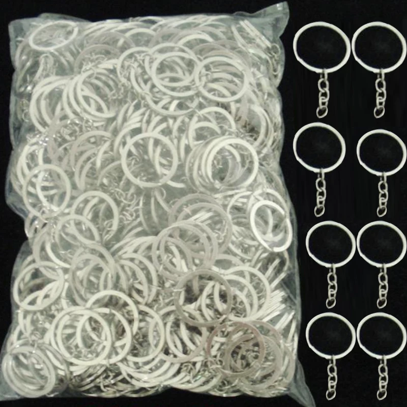 Metal Keychains with Split Rings Link Chain Key Rings Keyfob Key Pendants Holder DIY Chains Keyring Accessories Tools