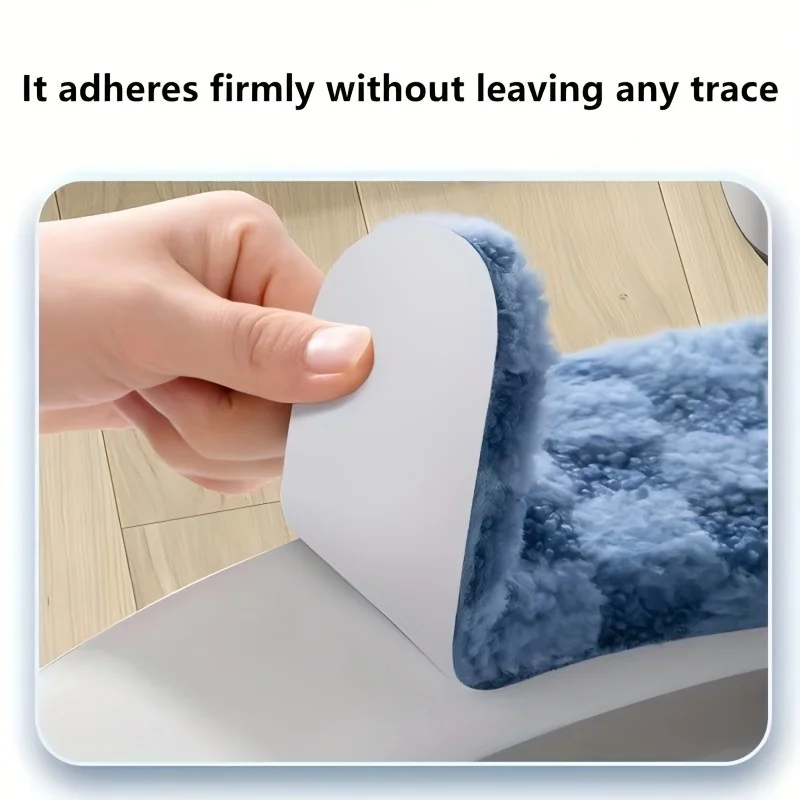 Thick Washable Toilet Seat Cushion with - Soft Plush Toilet Lid Cover,Non-Slip Ring for s &,All-Season Bathroom Pad (Over Rim)