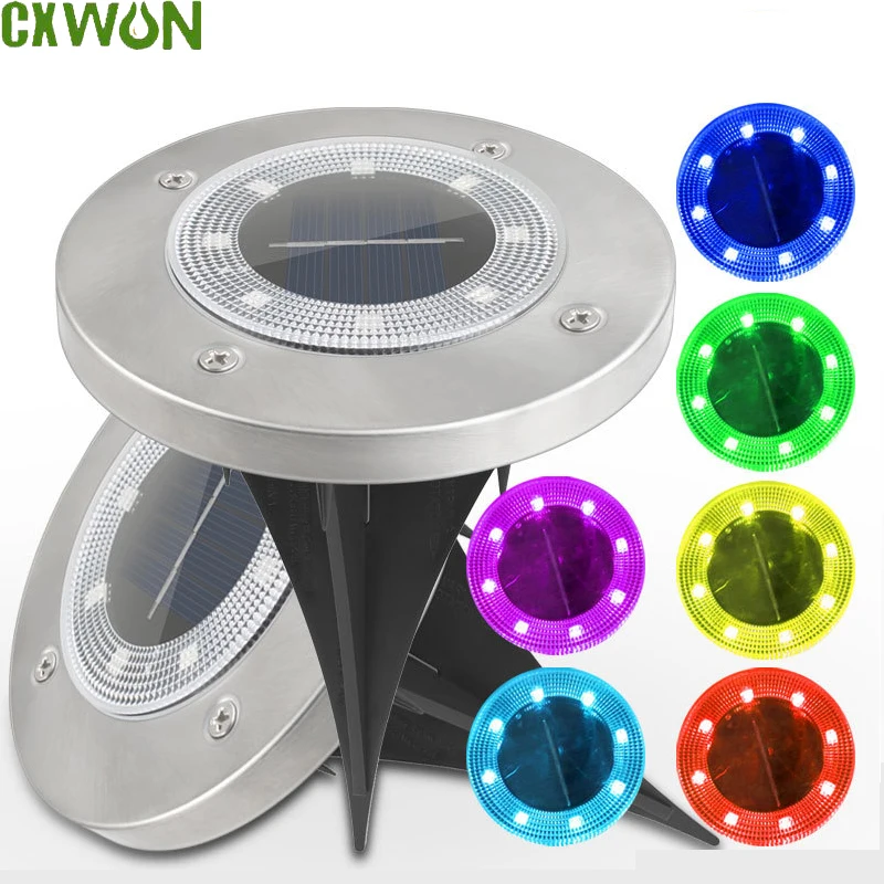 Outdoor Solar Garden Lights Waterproof Super Bright In-Ground Solar Lamp Lighting for Pathway Yard Warm /RGB Lawn Light