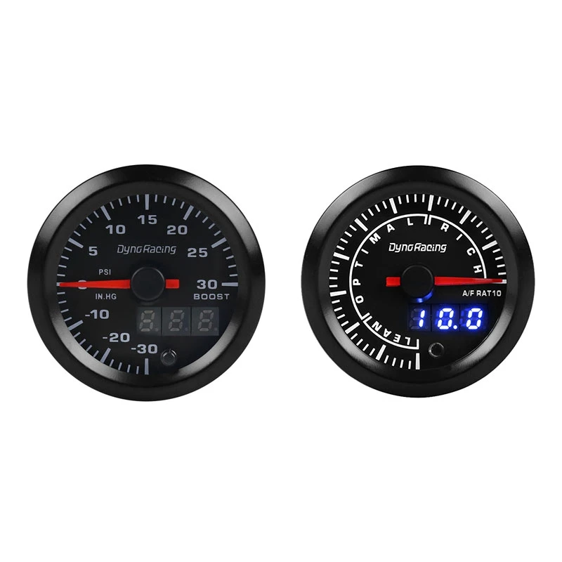 

Dyno Racing 52Mm Digital Pointer Car Turbo Boost Meter PSI Pressure Gauge & Narrowband Car Air Fuel Ratio Gauge Meter