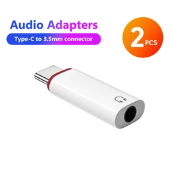 USB - C to 3.5mm Audio Adapter with DAC Converter (2PCS White)