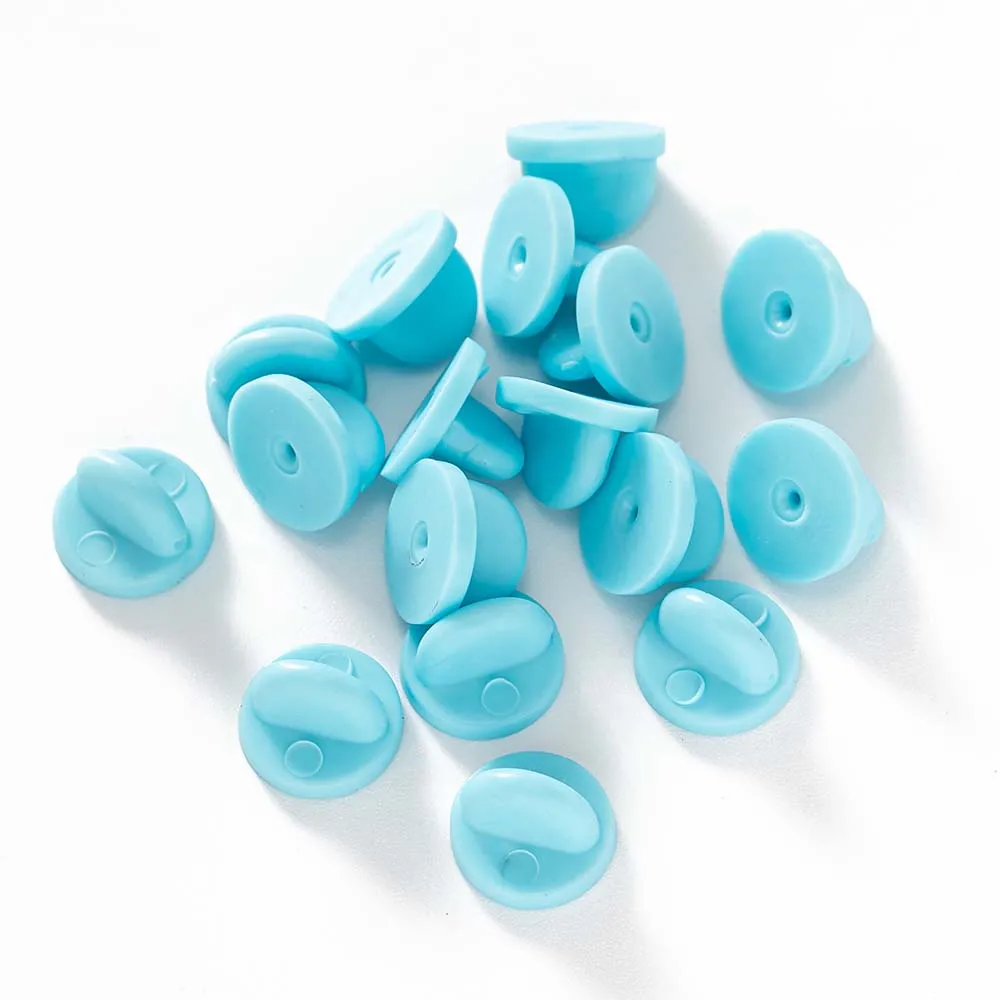 50 Stück Sicherheitsbrosche aus Gummi ​ Pins Zurück Knopf Schnalle Verschlüsse Keepers Für Basis Schlösser Schmuck Zubehör Uniform Abzeichen Ersatz – Detail 1