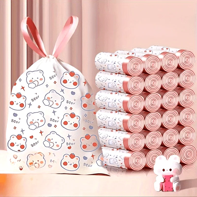 100pcs 4 Gallon Drawstring Trash Bags-Easy Dispense, Leak-Proof & Versatile for Home, Office, and Outdoor Use trash bags disposable trash bags garbage bags