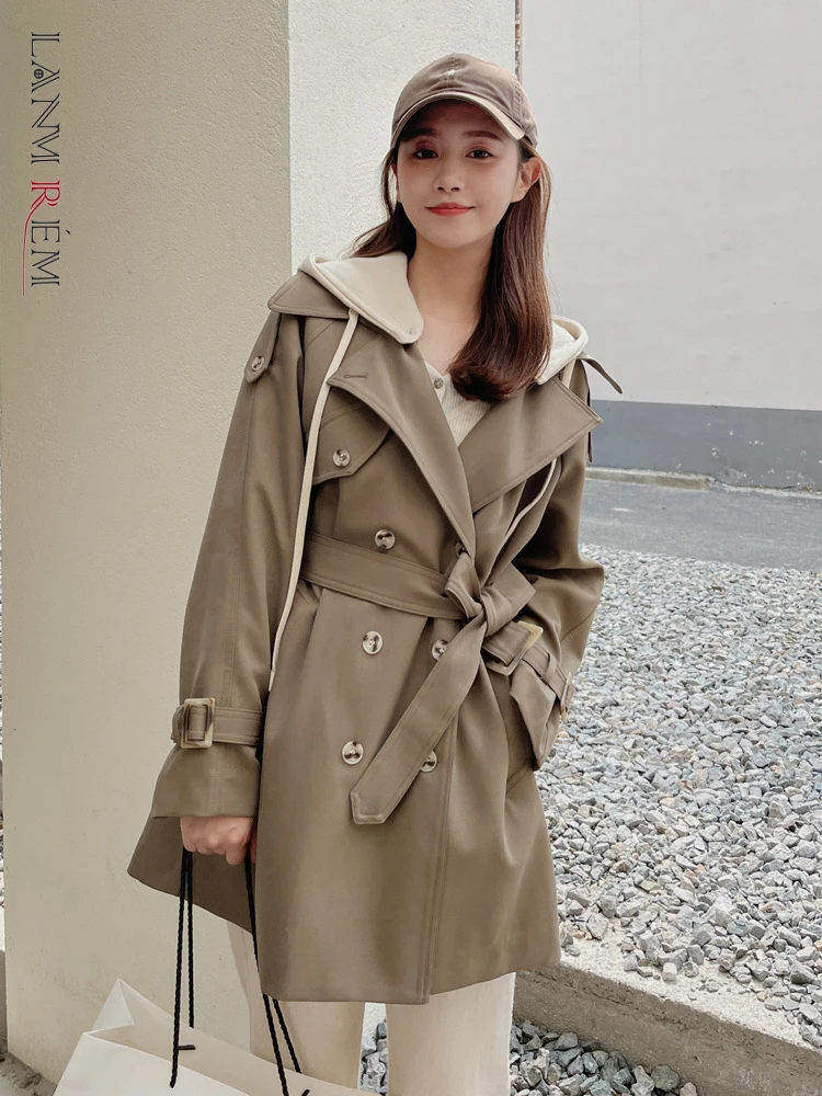 Women Trench Coat Hood Womens Trench Coat Autumn Autumn Trench Coat