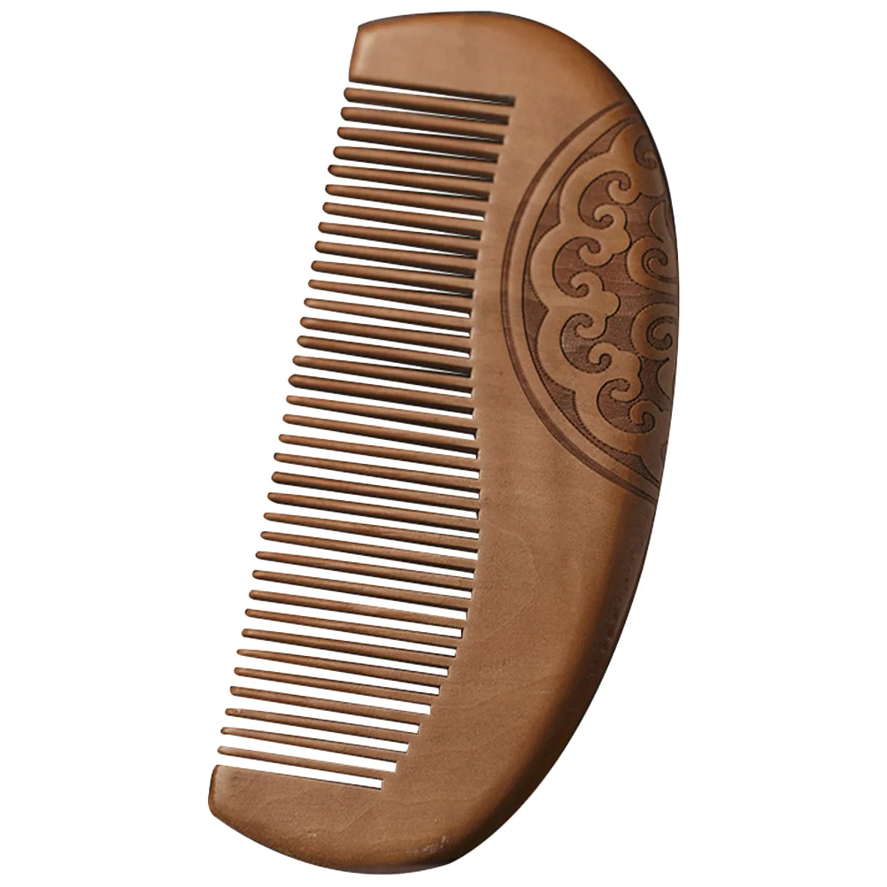 

Natural Peach Wood DIY Craft National Trend Ancient Style Auspicious Cloud Totem Comb Miss Combs Women for Styling