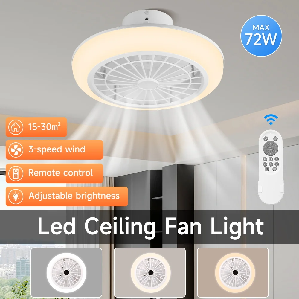 ستبليس يعتم مروحة السقف مصباح مروحة كهربائية E27 ا...