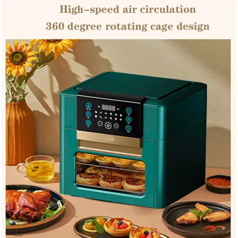 Air Fryer Oil-Free Household Intelligent 12L Large-Capacity Multi-Function Electric Fryer Oven Led Touch Screen Fryer 110V/220V 6