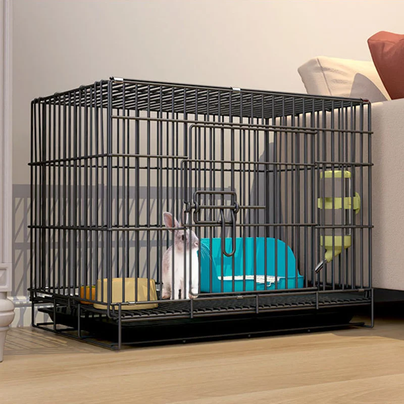 50x38x32cm Folding Metal Wire Rabbit Cage Small Pet Habitat Cage Guinea