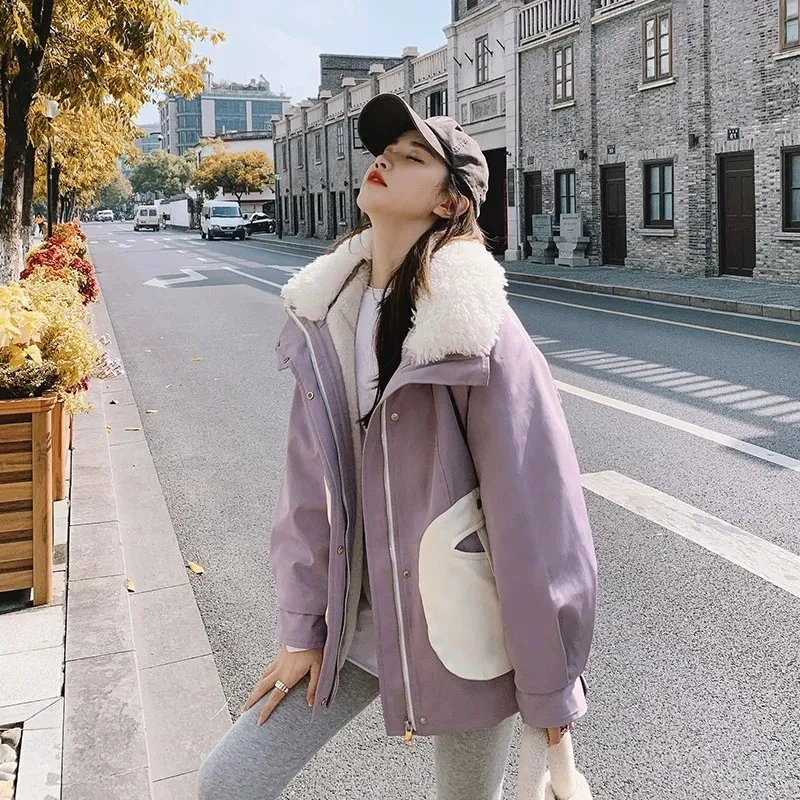 

Cotton Coat Pi Overcomes Women's Short and Short Short Short Short Winter New Velvet and Thickened Workwear Cotton Coat