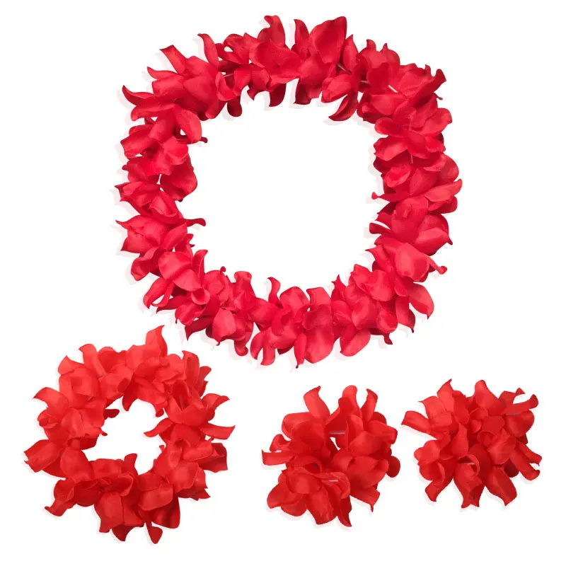 24 Pezzi Collana Hawaiana Ghirlanda di Fiori,Collane Fasce per Capelli Bracciali,Aloha Lei Fiore Tropicale Luau Decorazioni Abiti Tema Estivo