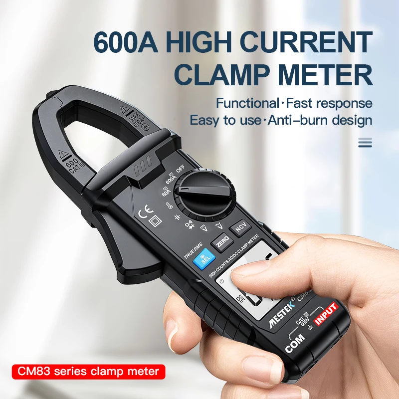 6000 Counts AC DC Current 600A Smart Range NCV Digital Multimeter