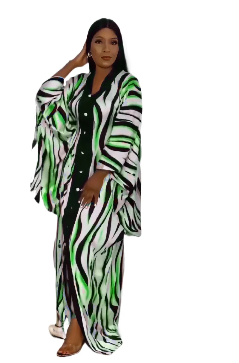 

Dashiki African Dress Women Batwing Sleeve Boubou Africa Clothing Fashion New Print Bazin Riche Long Robes African Maxi Dresses
