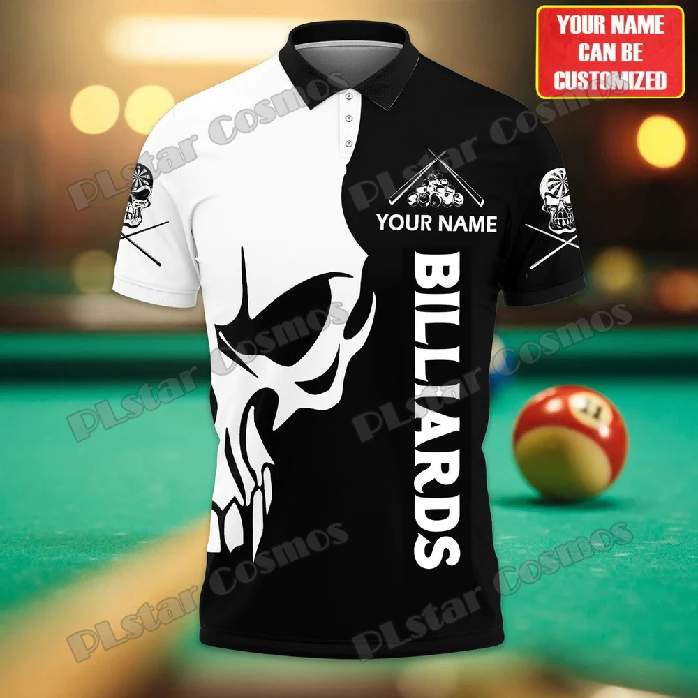 Benutzer definierte Name Billard Pool Spieler 3d gedruckt Herren Polos hirt Sommer Straße Kurzarm Shirt Geschenk für Billard Liebhaber wk44 – Detail 13