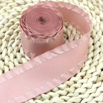 스커트 모양 새틴 리본 헤어 활 선물, 웨딩 크리스마스 레이스 바느질 액세서리, 식탁보 커튼 장식, 롤 당 5 야드, 40mm