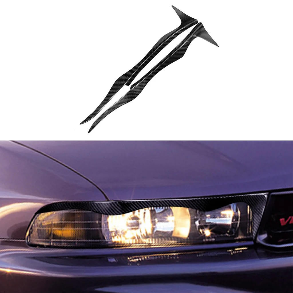 

1 pair Carbon Fiber Car Headlights Eyebrow Eyelids Trim Cover For Mitsubishi Galant 1997 1998 1999 2000 2001 2002