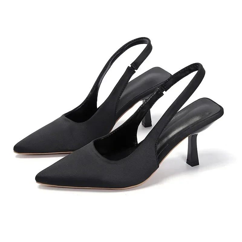 Women Rhinestone High Heels Woman Pumps Heeled Sandals Fashion Female Stiletto Slingback Pointe Weddings Bridal