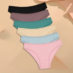 Women's Cotton Panties - Soft Striped & Solid Color Briefs, 6 - Pack Comfortable Stretch Lingerie - M (SET 1)