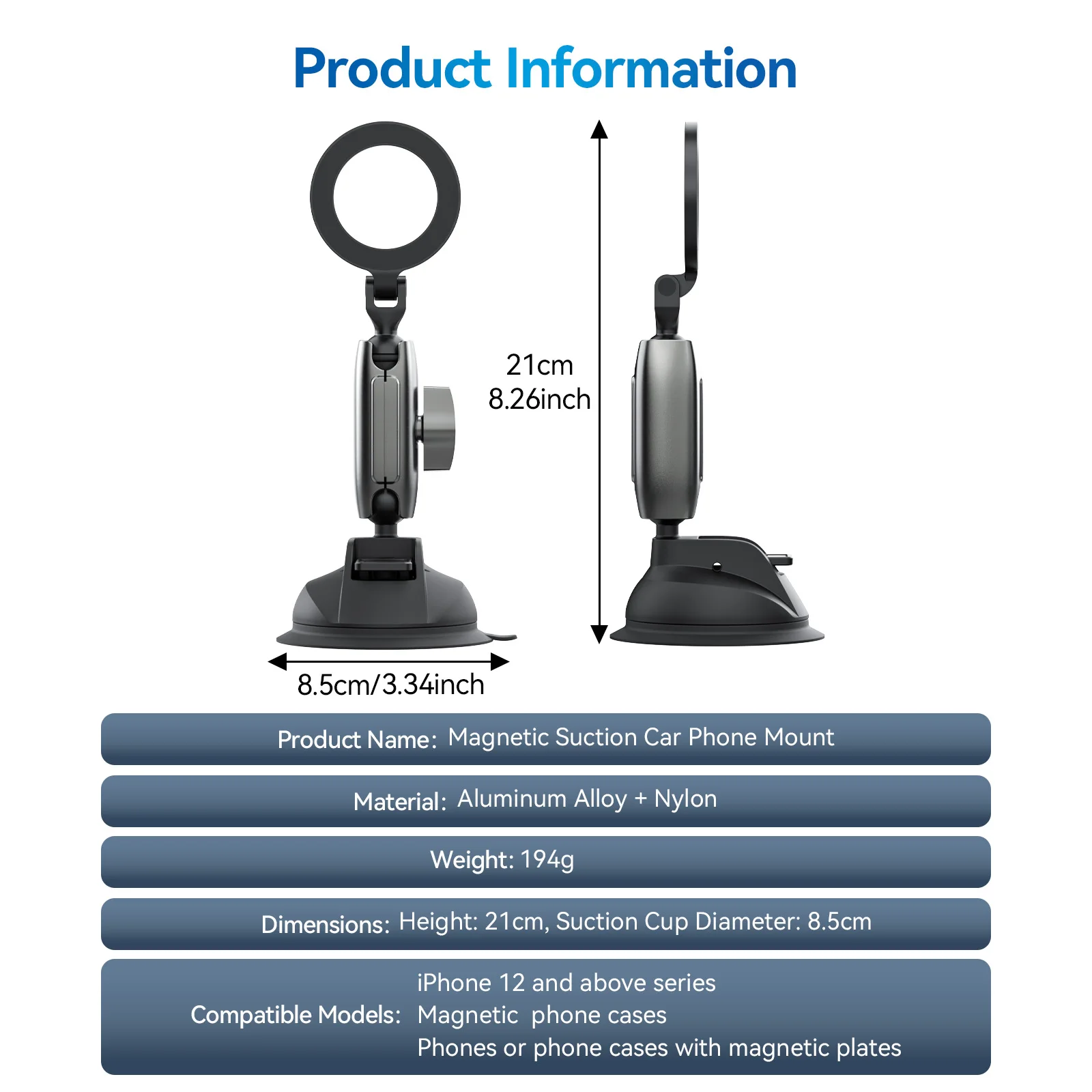 2025 Ultra-Strong Vacuum Magnetic Car Phone Holder - 360° Reinforced - View #10