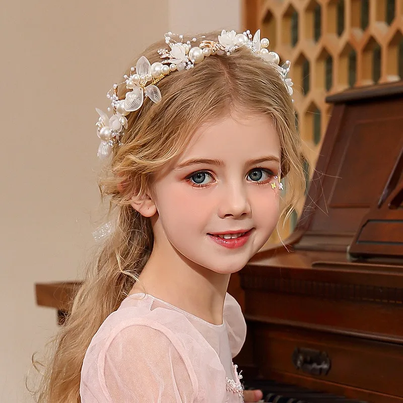 Elegant Pearl Flower Headband - Baby Girls Wedding Hair Accessory