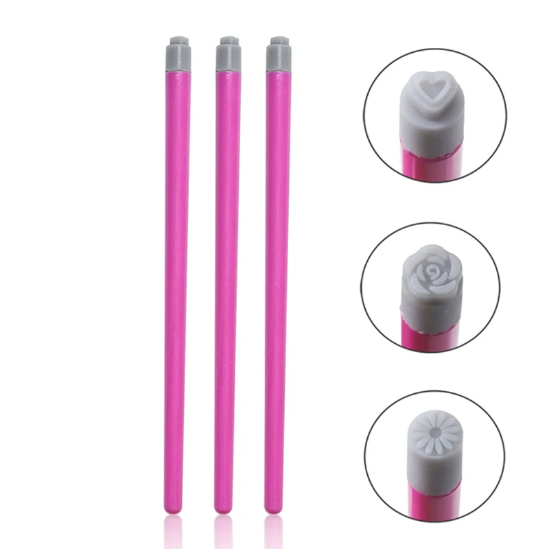 Butterfly Floral Nail Art Stamp Pen Set - Professional Dotting and Painting Manicure Tools, 3-Piece Kit