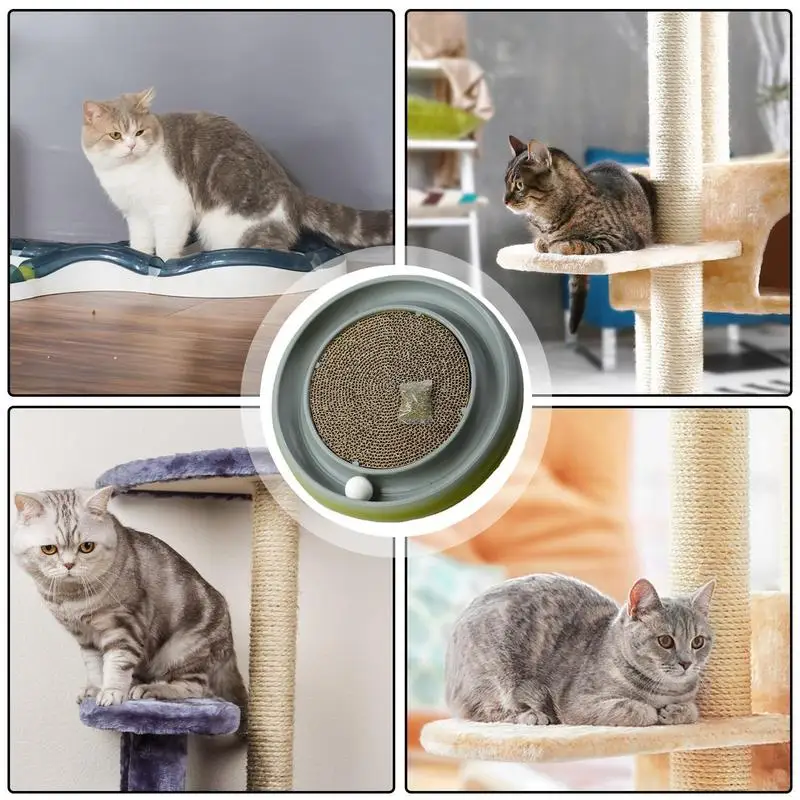 Cat Scratching Pad 2 In 1 Corrugated Paper Flying Disc Scratcher Mat Colorful Thick Cat Scratcher Mat Floor Scratching Pad For