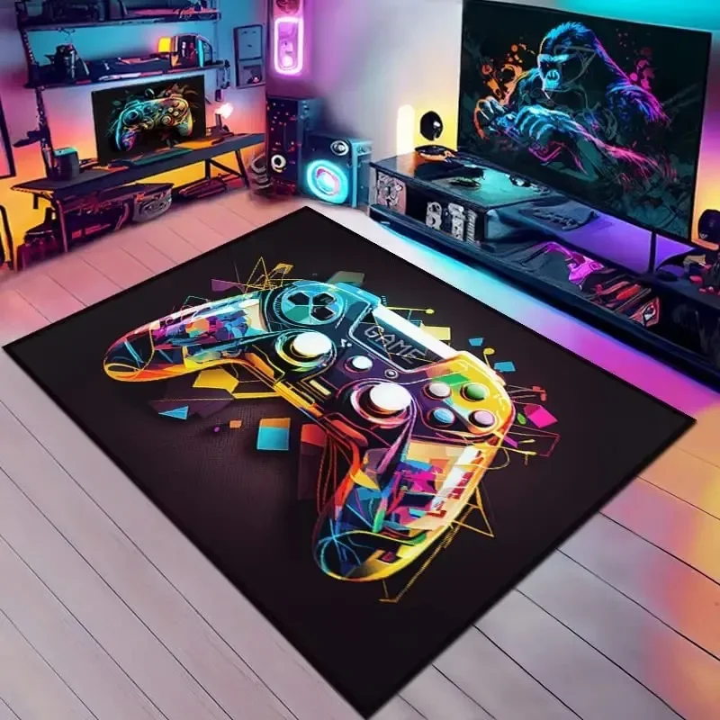 3D Game Carpet Boys Room Large Gaming Rug Controller Design Children's Crawling Play Anti-Slip Floor Mat Home Bedroom Decor Rugs