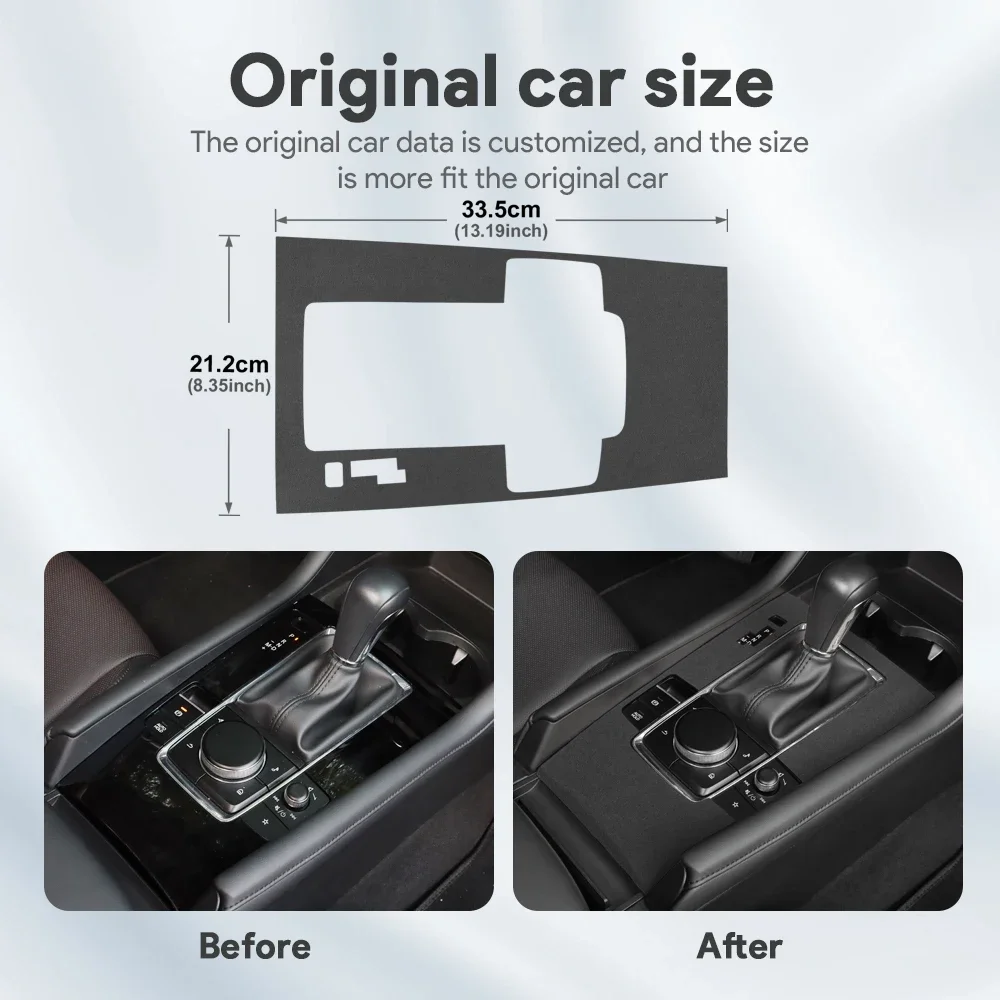 Mazda 3 Axela 용 탑 스웨이드 트림 LHD RHD 스티커 2019 2020 2021 2022 2023 2024 2025 자동차 중앙 콘솔 기어 시프트 패널