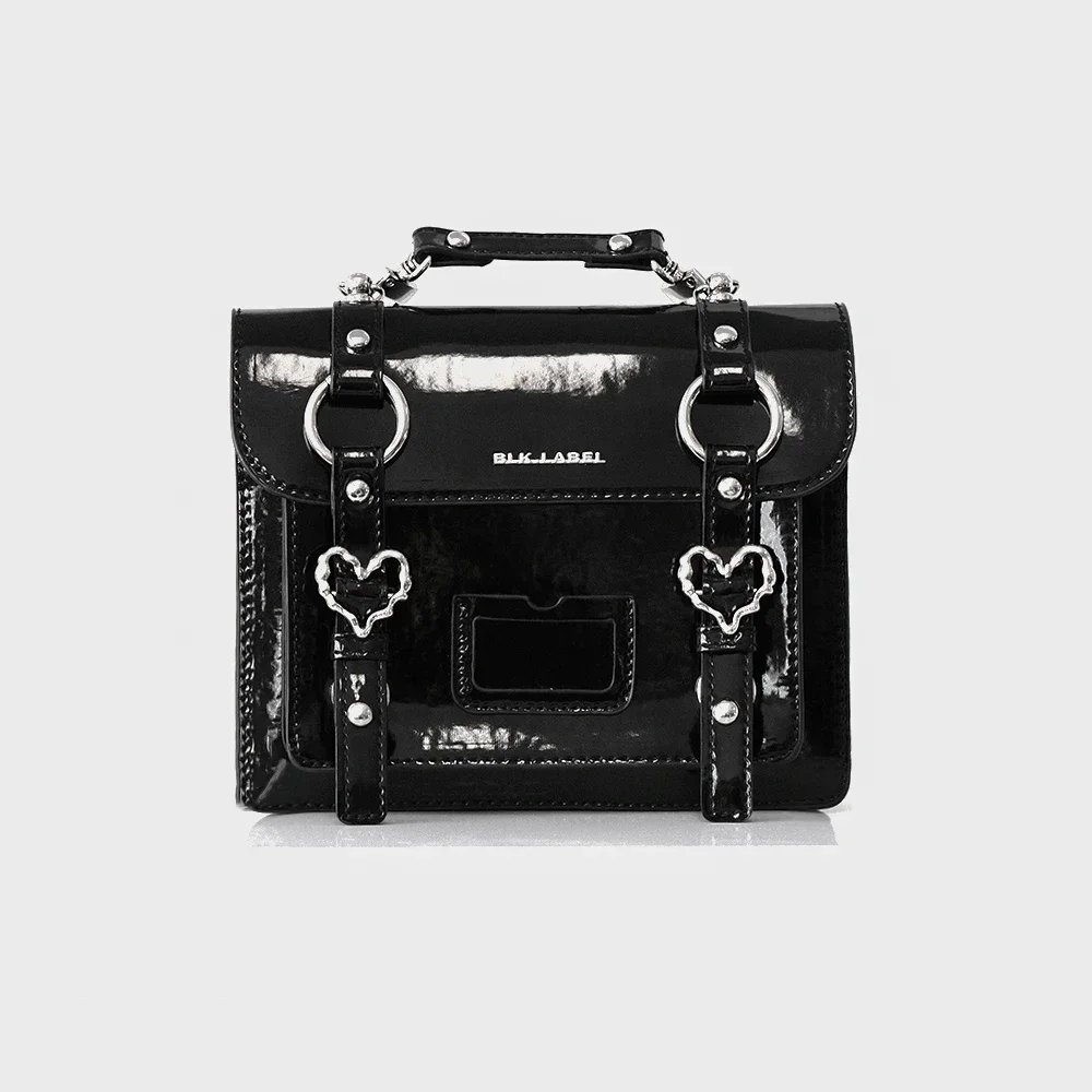 Y2K Photocard Collect Binder 3inch Photo Holder Books A6 Portable Handbag Loose Leaf Album Black Glossy PU Leather Itabag